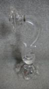 A wall mounted crystal foliate design wall sconce with floral design head. H.40 W.16cm