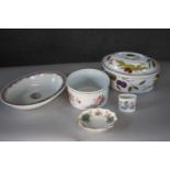 A collection of porcelain. Including a Royal Worcester Evesham design lidded casserole, a Minton