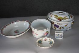 A collection of porcelain. Including a Royal Worcester Evesham design lidded casserole, a Minton