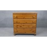 A contemporary Victorian style pine chest. H.86 W.86 D.43cm