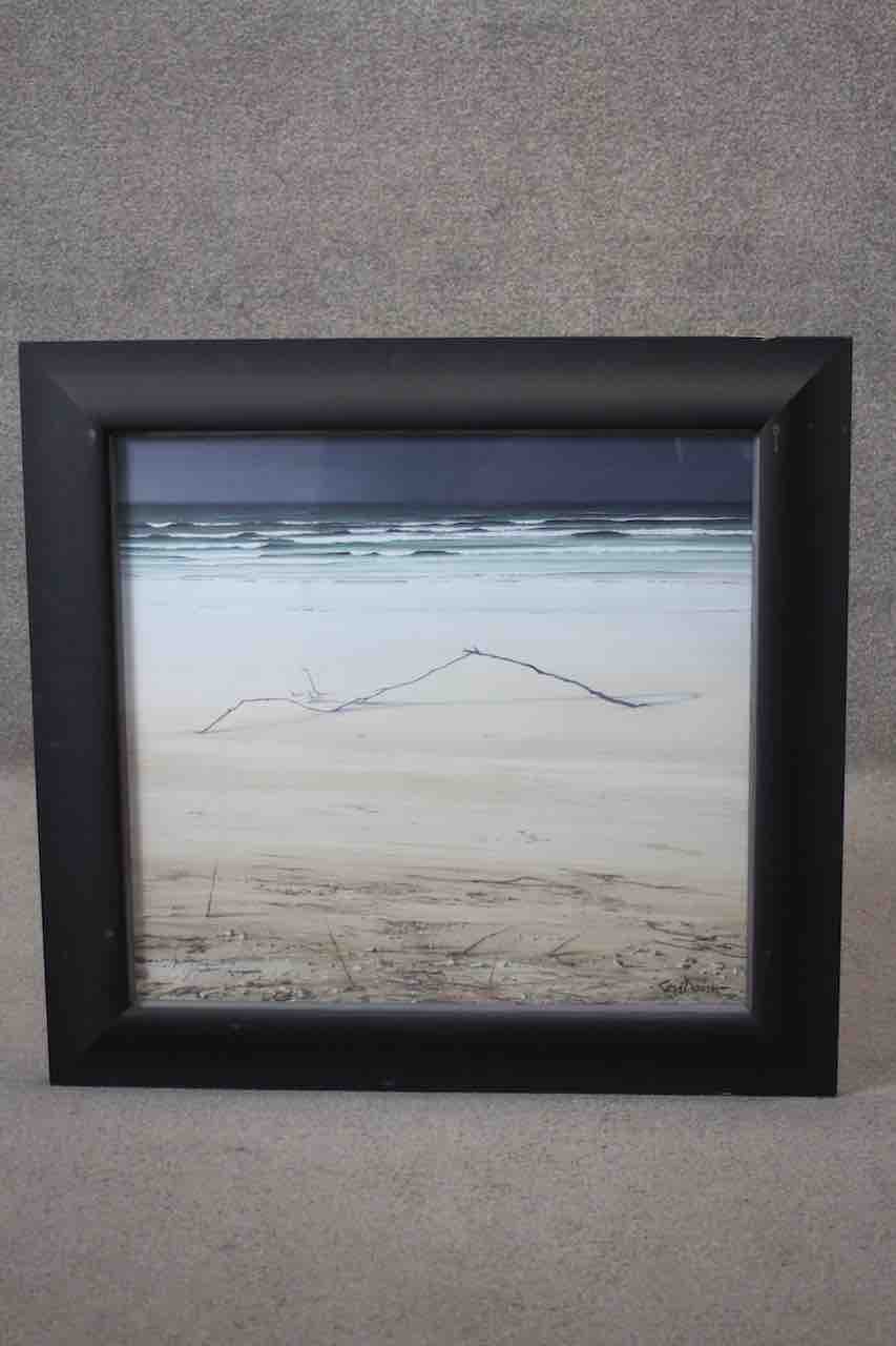 Ceri Auckland Davies (1951- ) A framed egg tempura on gesso 'Abandoned Driftwood'. Signed by artist. - Image 2 of 5