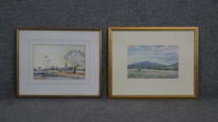 Two framed and glazed watercolour landscapes. One signed Francis J. Neill and the other indistinctly