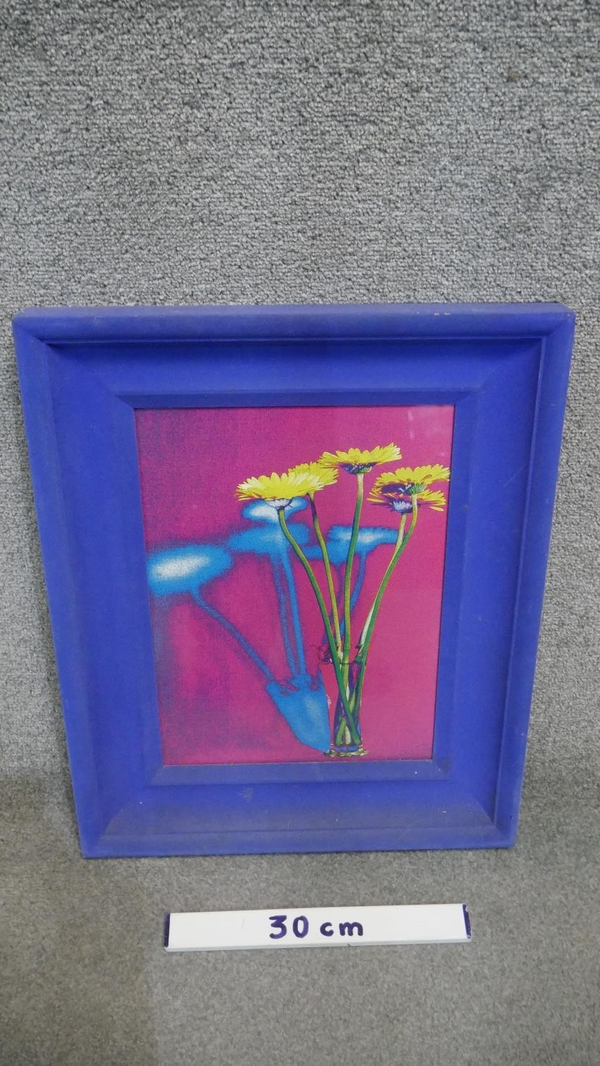 A framed coloured abstract print of dandelion flowers. H.57 W.47cm - Image 3 of 3