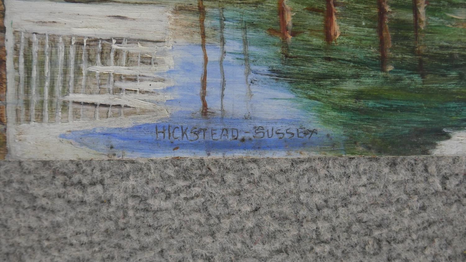 An oil on board of show jumper, inscribed Hickstead, Sussex. Signed J. Siroky. H.36 W.45cm - Image 3 of 5
