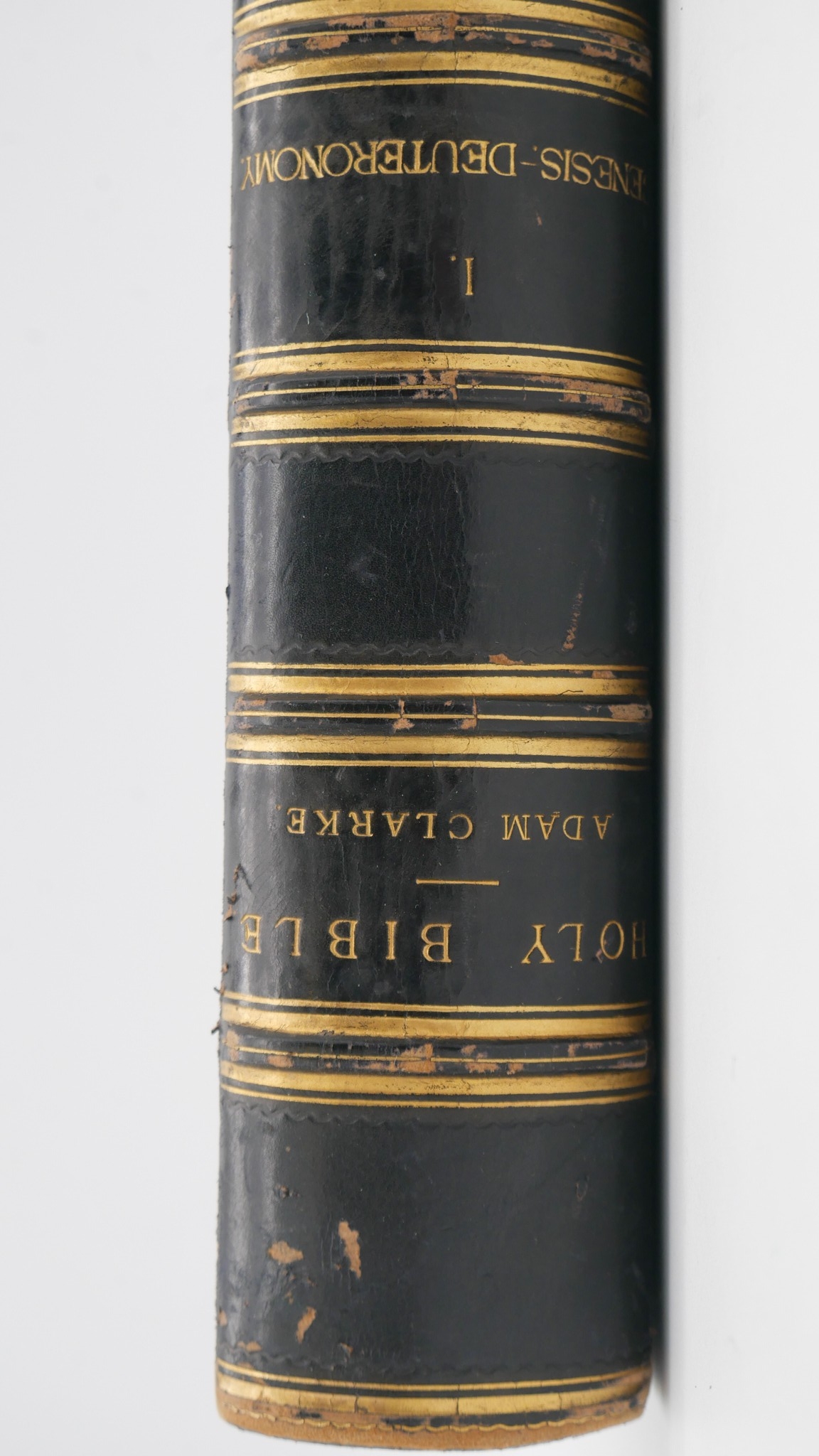 A 19th century leather bound and gilded bible with hand written inscription. H. 6 W. 23 D. 28 - Image 3 of 6