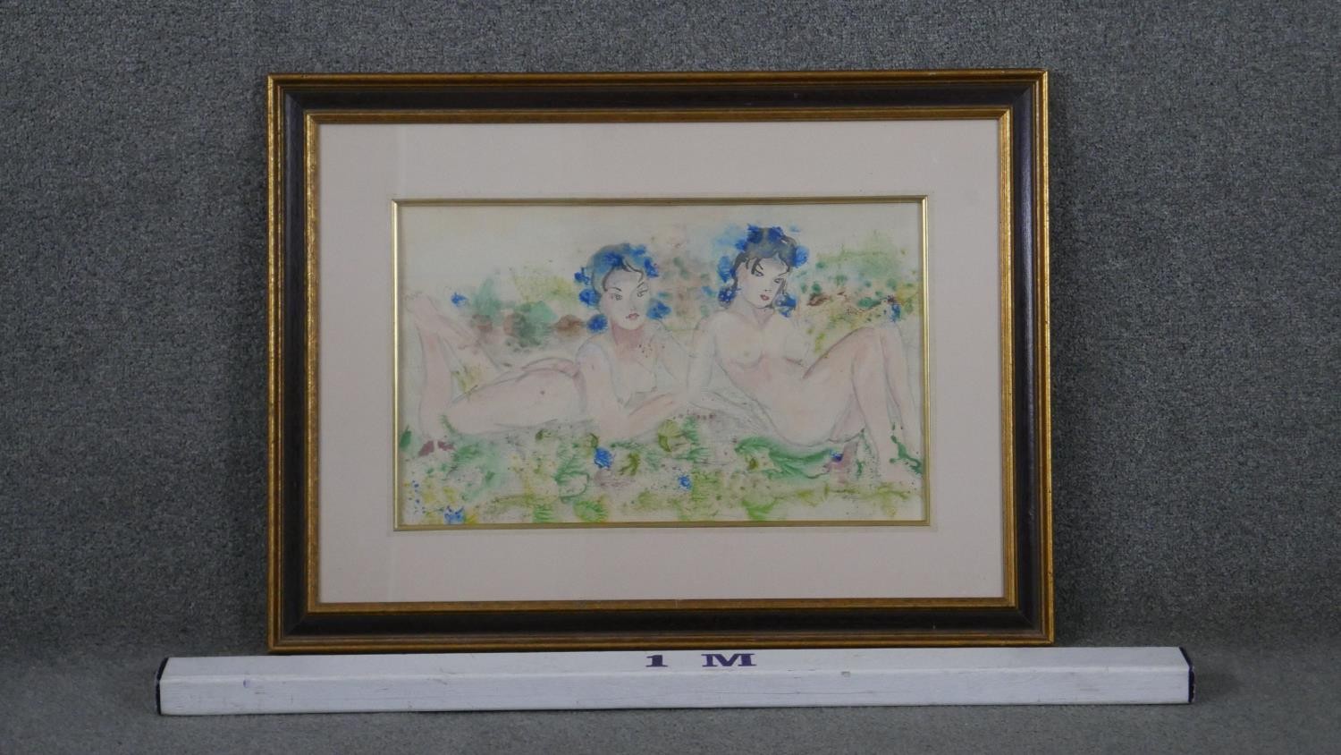 Maurice Basko (1921 - 2019) A framed and glazed watercolour and acrylic on paper, two naked - Image 4 of 4
