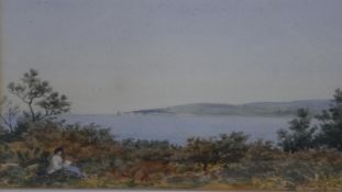 Louisa Emily Fellowes. A framed and glazed 19th century watercolour of Branksome. Inscribed and