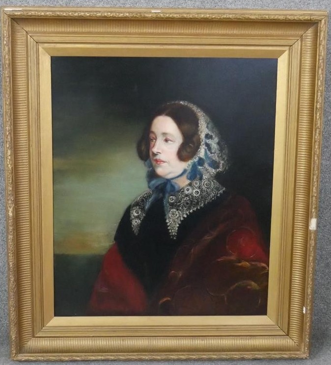 A late 19th century carved gilt framed oil on canvas, portrait of Marna, wife of painter Sir - Image 2 of 5