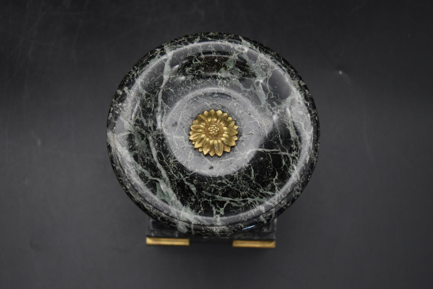H. Perrin - A 19th century French garniture marble mantel clock and tazza form side pieces, - Image 14 of 15