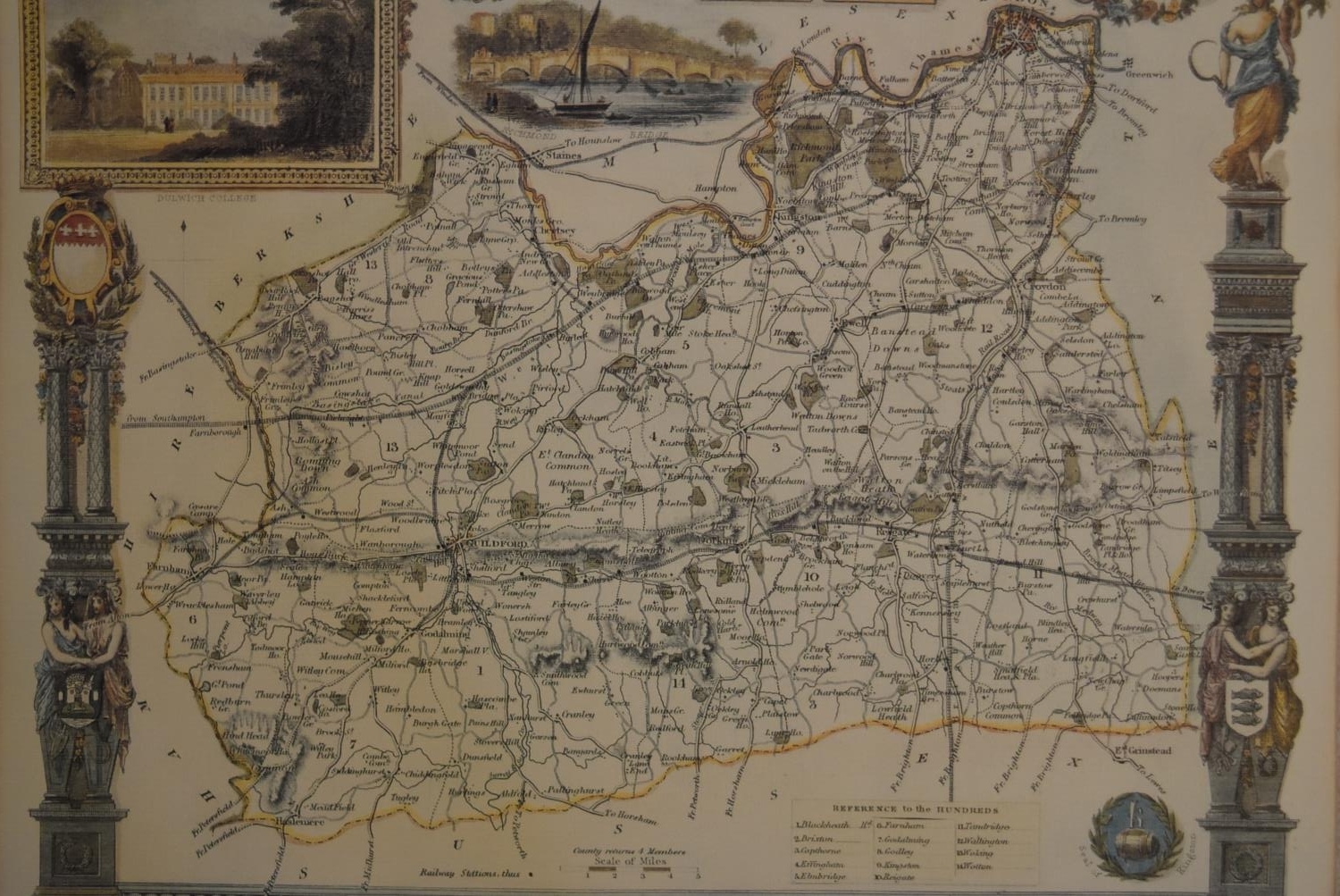 Two 20th century maps. To include a framed and glazed map of Kent along with an unframed map of - Image 4 of 10