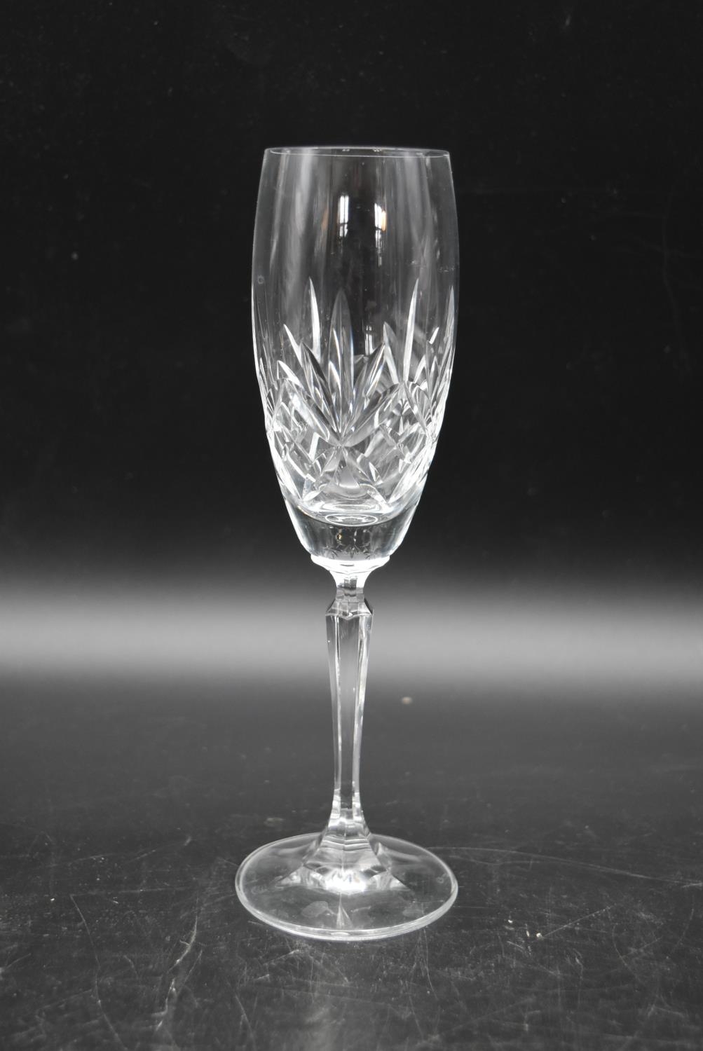 A set of six 20th century cut crystal champagne flutes. H.23 Dia.6cm - Image 2 of 4