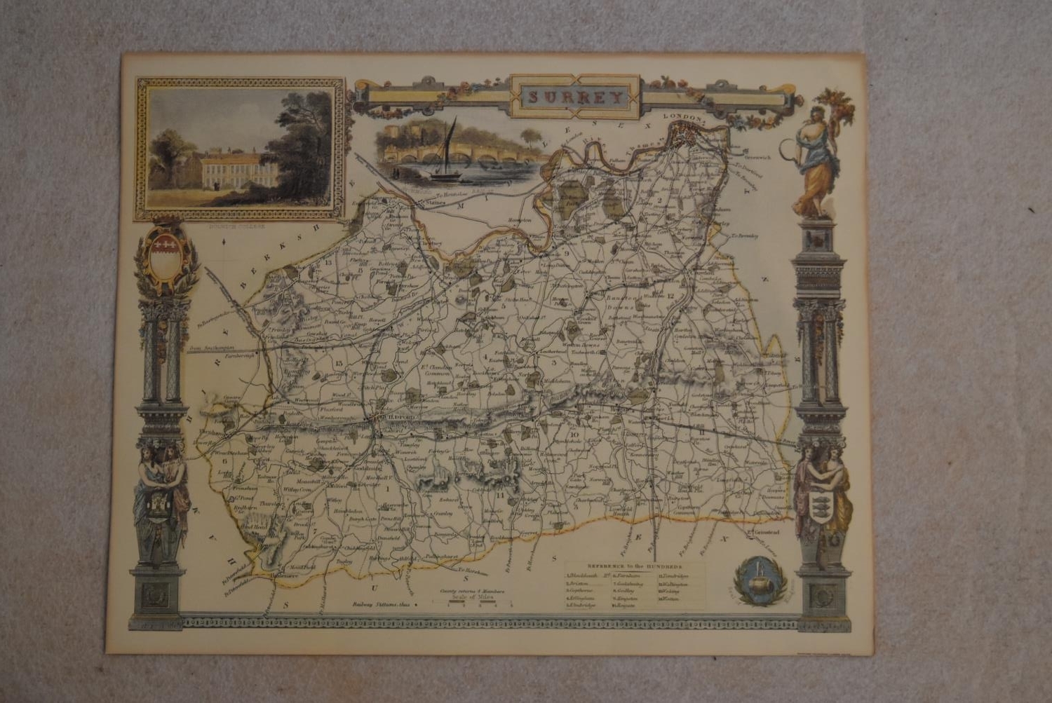 Two 20th century maps. To include a framed and glazed map of Kent along with an unframed map of - Image 3 of 10