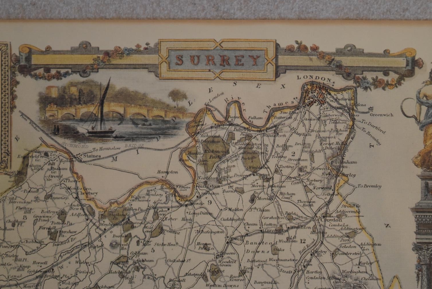 Two 20th century maps. To include a framed and glazed map of Kent along with an unframed map of - Image 5 of 10