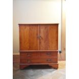 A Georgian style yew wood TV or HiFi cabinet. H.98 W.84 D.46cm