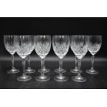 A set of ten 20th century Edinburgh cut crystal wine glasses. H.21 Dia.8cm