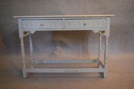 A mid century painted console table in the country antique style. H.75 W.114 D.40cm