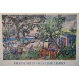 A large 20th century framed print, seascape, 'Eileen Seitz - Key Lime Limbo', Coconut Grove