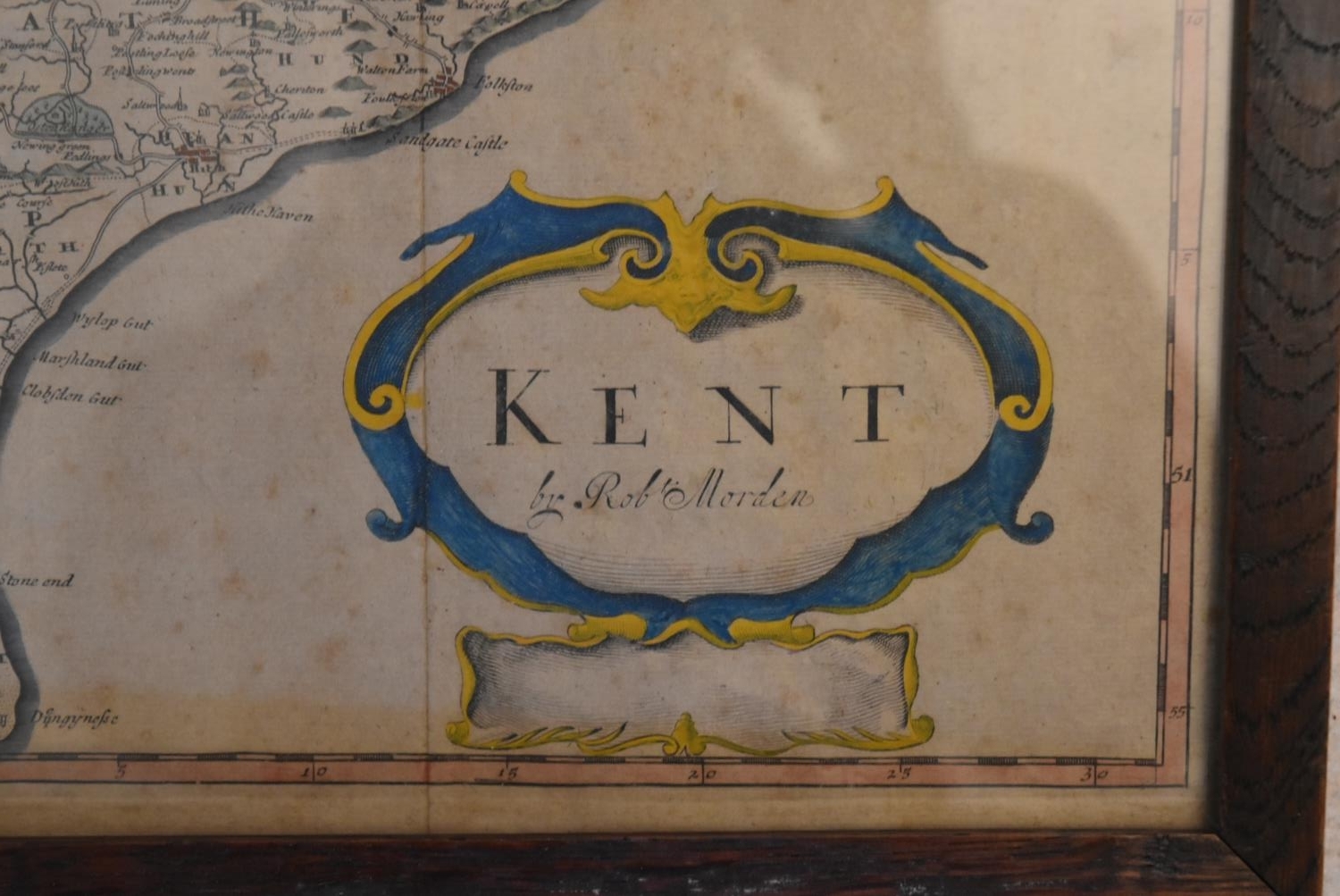 Two 20th century maps. To include a framed and glazed map of Kent along with an unframed map of - Image 6 of 10