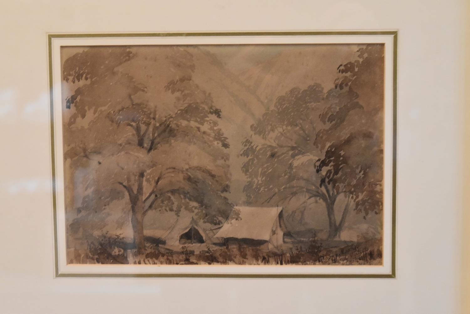 A pair of 19th century gilt framed and glazed watercolours, mountainscapes, inscribed lower right - Image 3 of 9