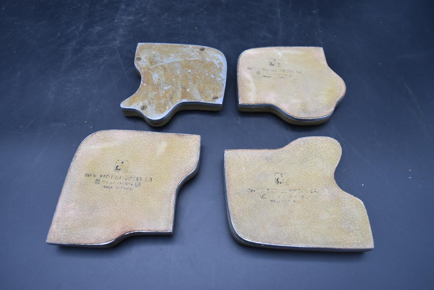 David Marshall - A set of four contemporary aluminium coasters with brass surround, handcrafted in a - Image 8 of 10