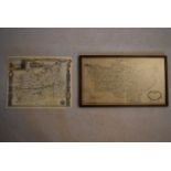 Two 20th century maps. To include a framed and glazed map of Kent along with an unframed map of