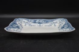 A Ford & Sons Argyle transfer pattern meat platter, stamped to base. H.5 W.38 D.25cm