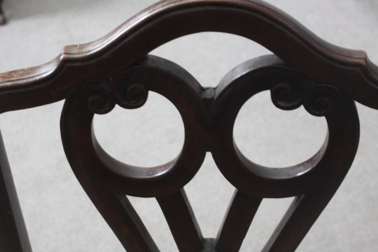 A mid Georgian style mahogany armchair on carved cabriole supports. - Image 6 of 6