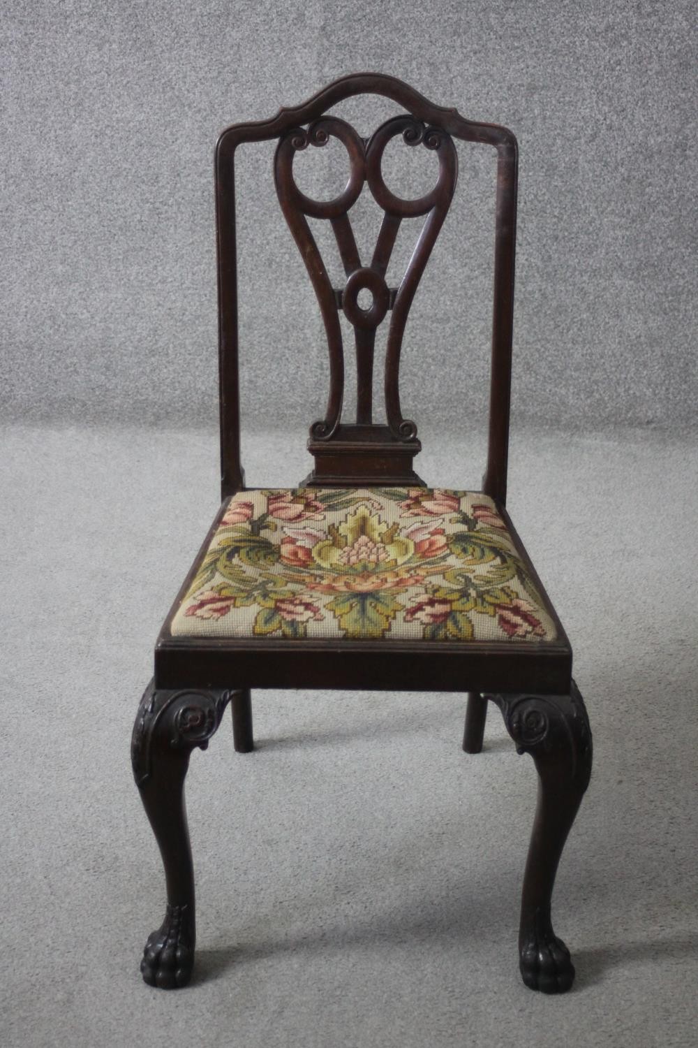 A mid Georgian style mahogany armchair on carved cabriole supports. - Image 2 of 6