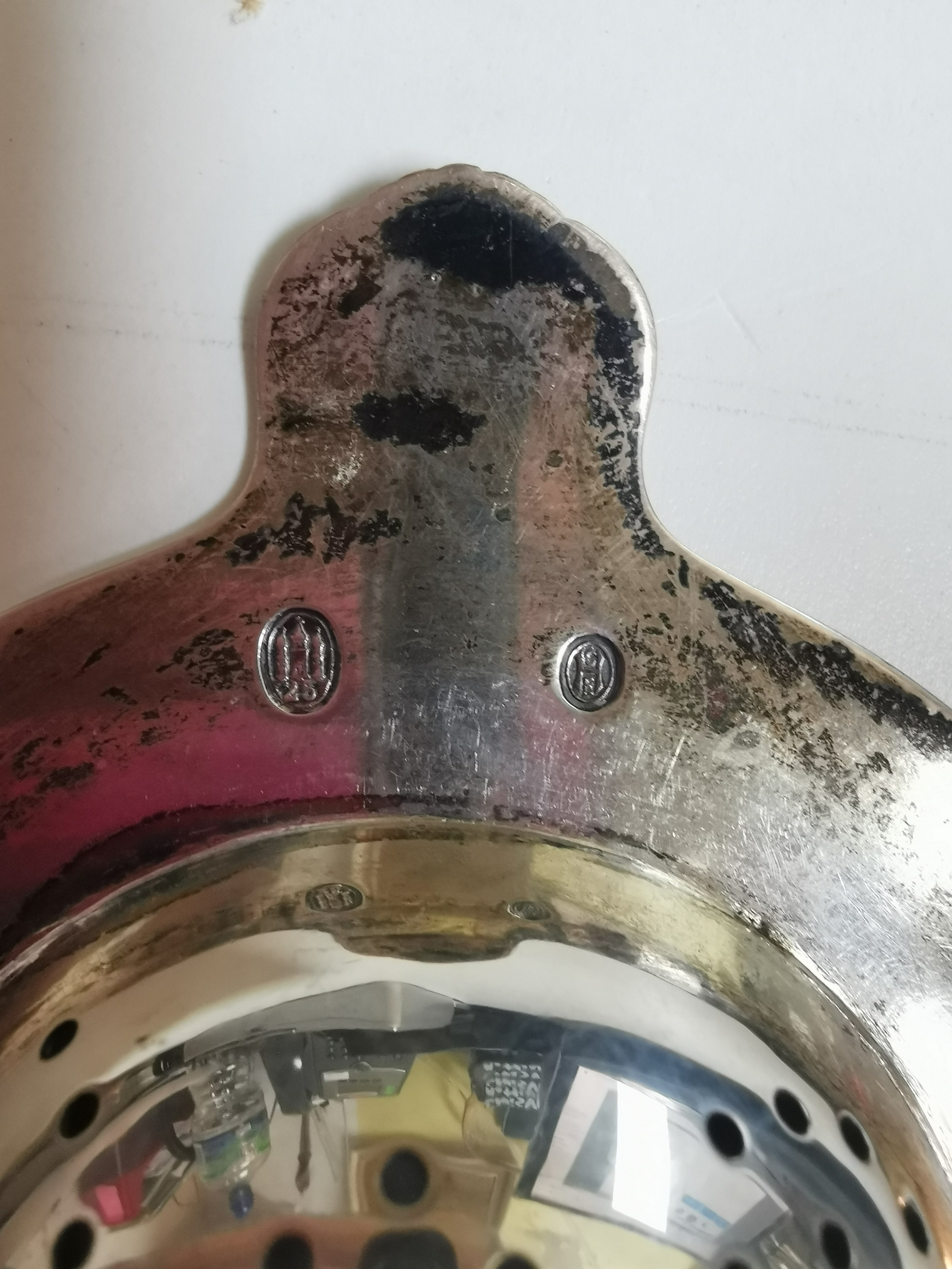 A Victorian silver plated skirt lifter with an urn and fruit design along with a Danish silver - Image 9 of 10