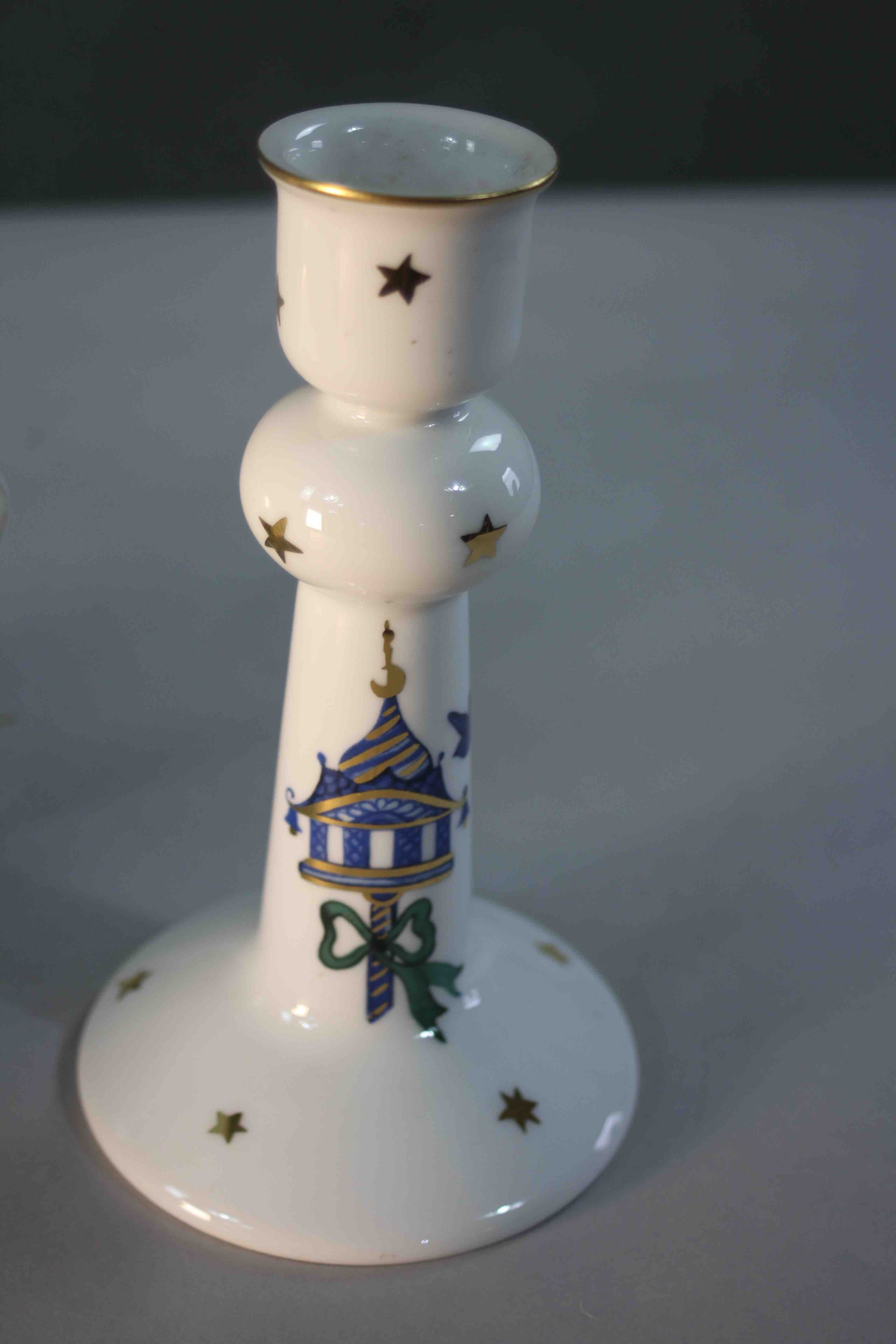A collection of four pieces of porcelain. Including a gilded floral design flower vase, a Royal - Image 2 of 9
