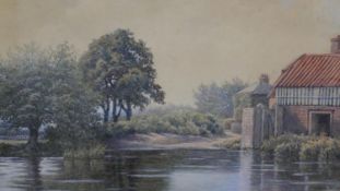A framed and glazed watercolour landscape of the River Colne, near West Drayton. Inscribed to the