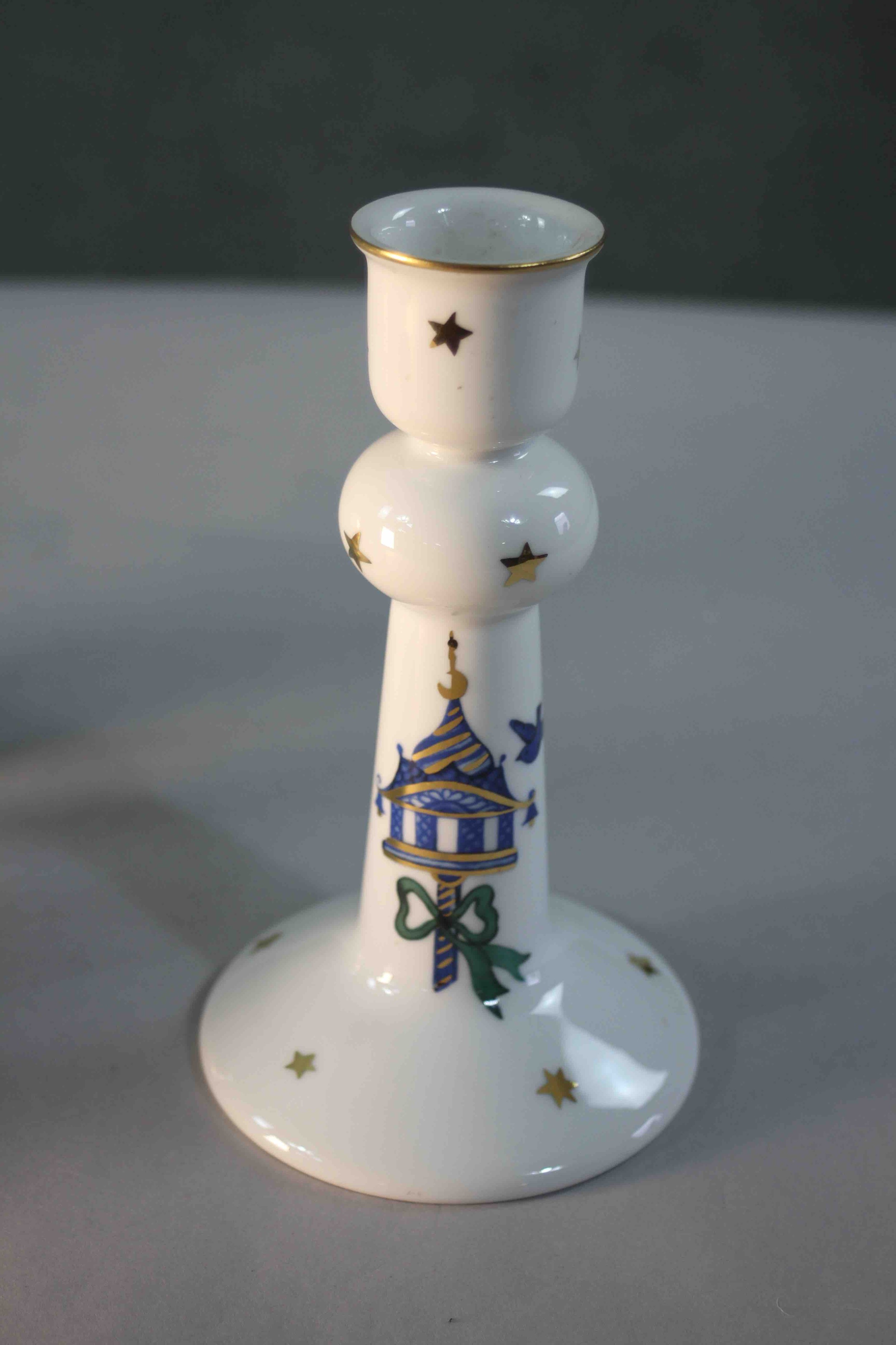 A collection of four pieces of porcelain. Including a gilded floral design flower vase, a Royal - Image 3 of 9