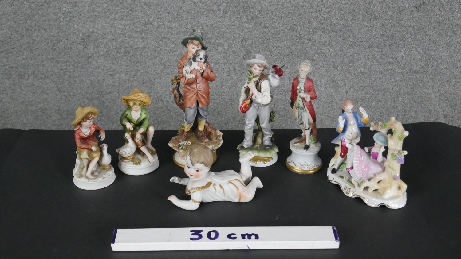 A collection of seven porcelain figures. Including two Alfro London hand painted figures. Makers - Image 6 of 6