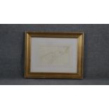 Boris Smirnoff- A framed and glazed pastel and pencil drawing on paper of a reclining woman.