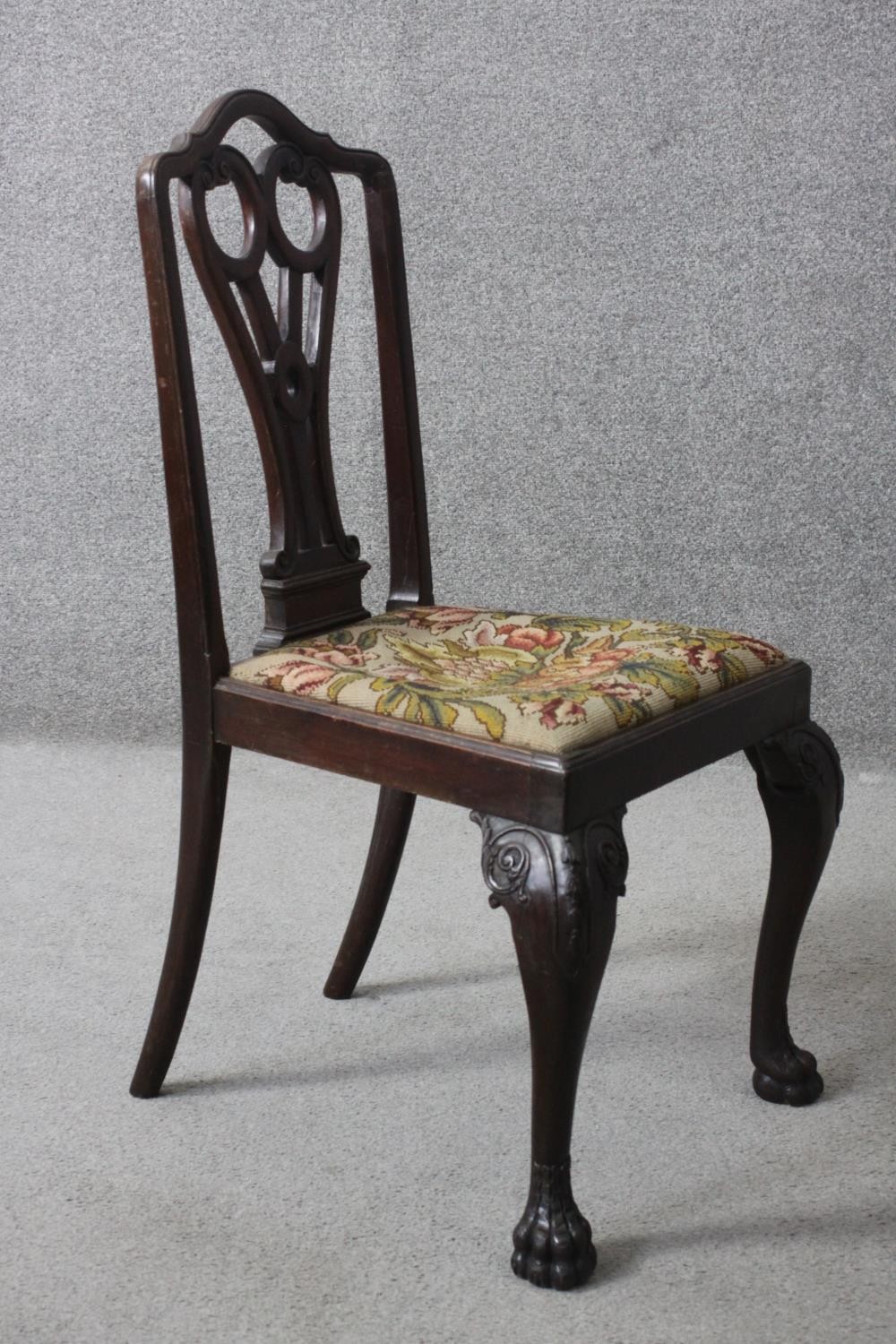 A mid Georgian style mahogany armchair on carved cabriole supports. - Image 3 of 6