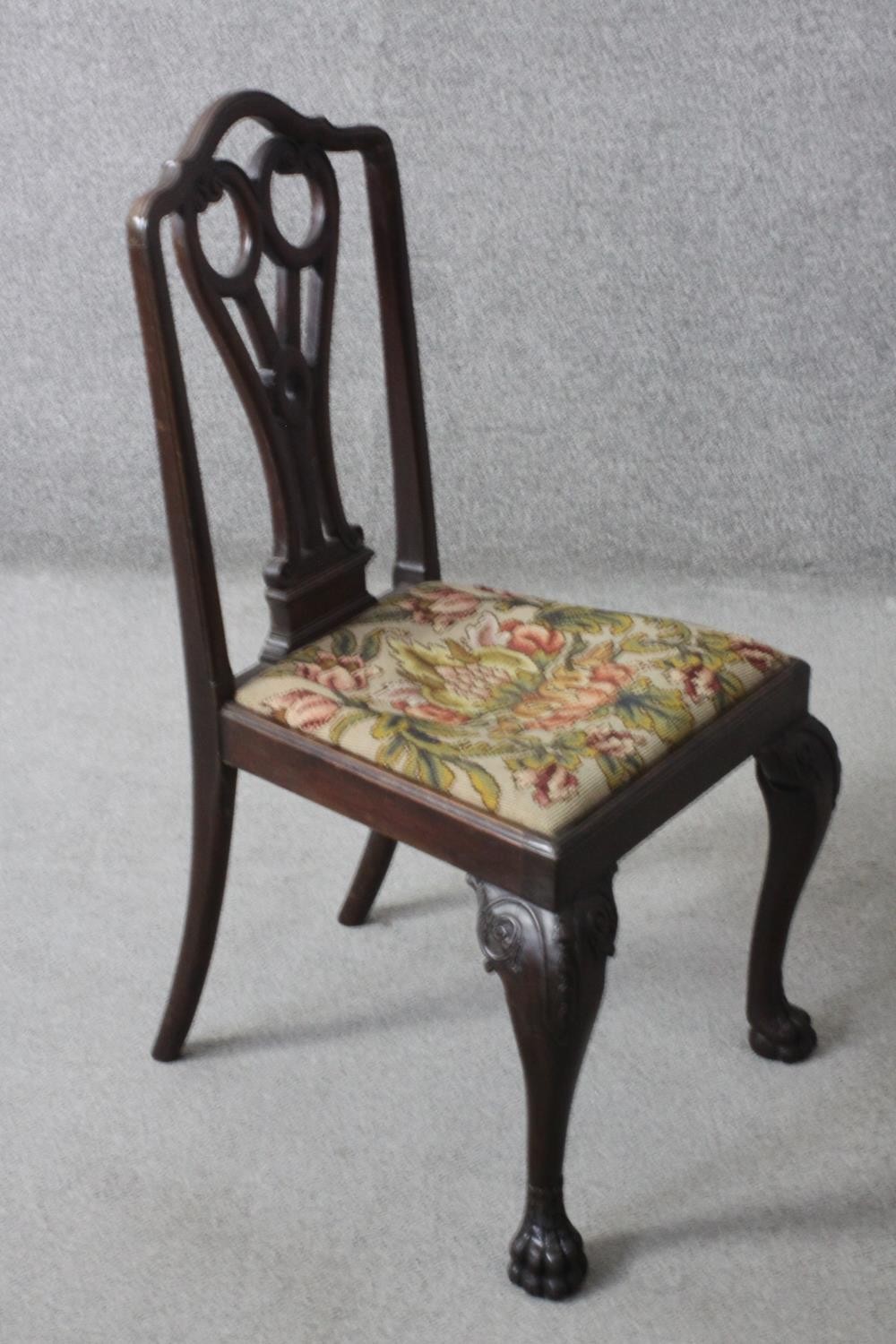 A mid Georgian style mahogany armchair on carved cabriole supports. - Image 4 of 6