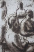 An unframed artists proof signed engraving titled 'Sitting Out', with four figures, indistinctly