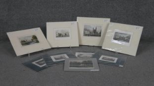 A collection of 19th century unframed hand coloured engravings of various British places of