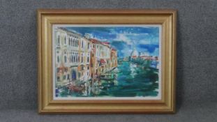 Janette Anderson- A framed and glazed oil on board, ' Grand Canal, Venice'. Signed J. Anderson,