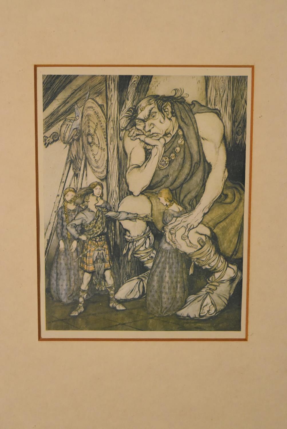Arthur Rackham- Two framed and glazed early 20th century colour illustration plates from The Allies' - Image 2 of 7