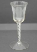 A Georgian air twist stem wine glass. H.17 Diam.8cm