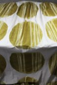 A pair of vintage lined Moorhouse and Reynolds "Ditto" pattern large spotted curtains. H.230 W.290