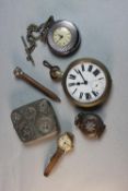 A collection of three watches and other items. Including an Indian betel box with engraved design, a