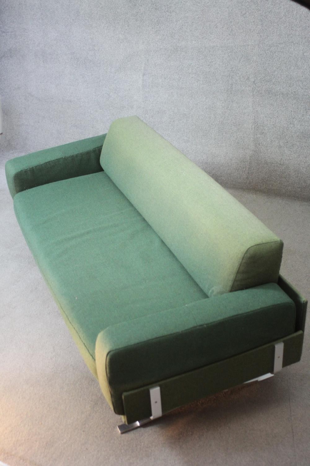 A William Plunkett sofa C.1960 in original Harris Tweed upholstery on polished aluminium frame. - Image 5 of 7