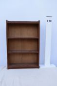 A mid century teak open bookcase. H.88 W.63 D.38cm