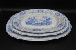 A set of three early 20th century Davenport serving platters, 'Erica' decorated with foliate