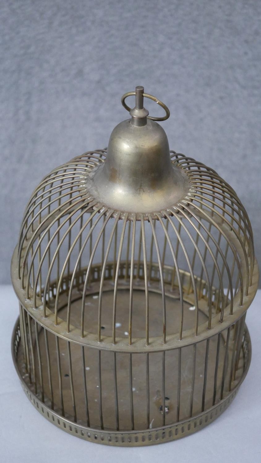 A vintage brass bird cage. H.40 D30cm - Image 4 of 4