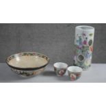 A collection of Chinese porcelain. Including a 19th century Nankin crackle glaze bowl decorated with