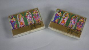 After Bjorn Wiinblad, two sealed and boxed sets of playing cards featuring various designs from