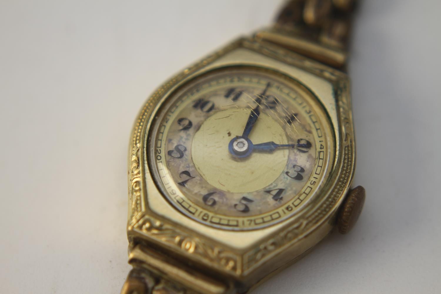 A collection of gold plated item. Including a mother of pearl dial vintage ladies automatic cocktail - Image 2 of 6